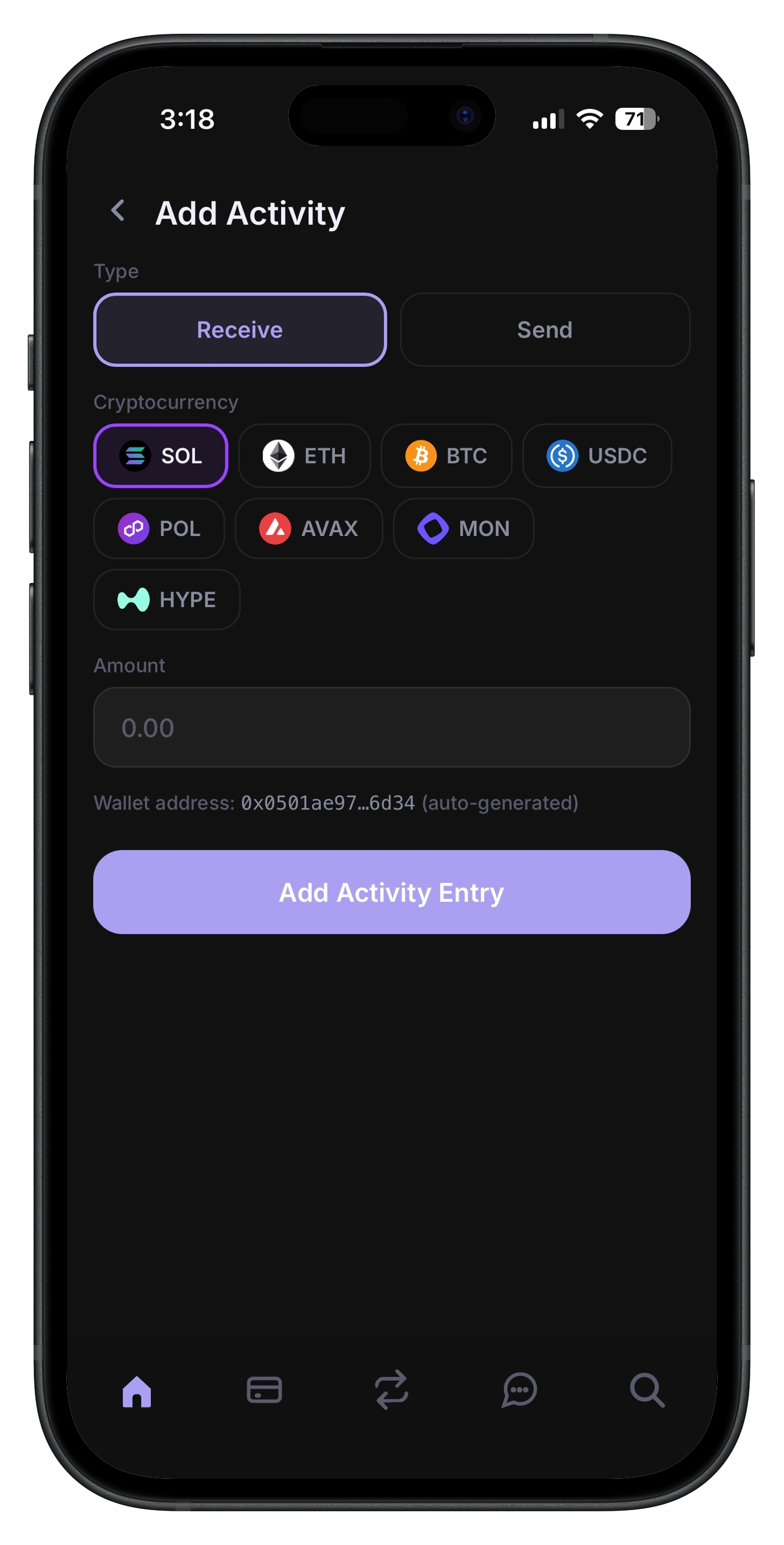 Transaction Activity